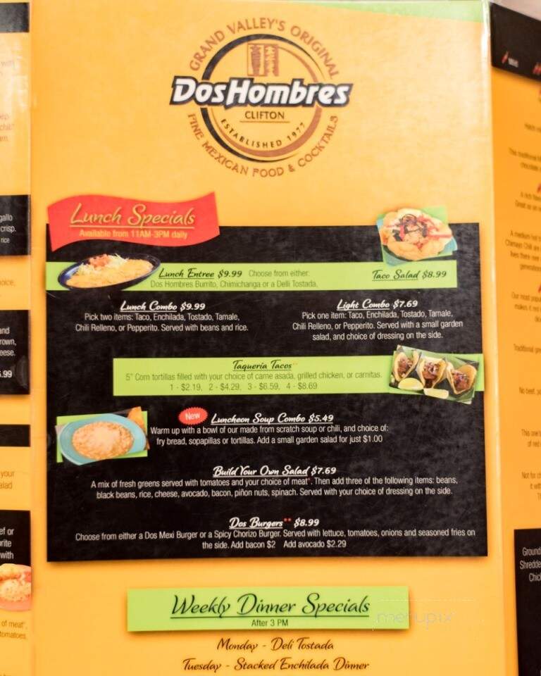 Dos Hombres Of Coronado - Clifton, CO menu_pic