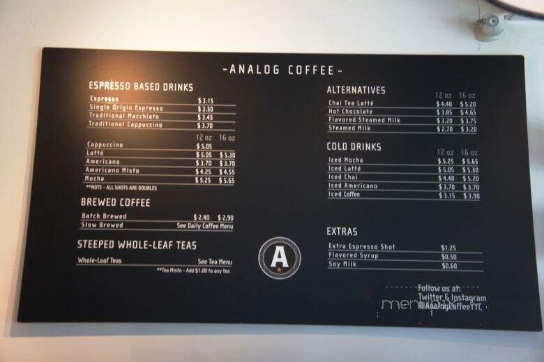 Analog Coffee - Calgary, AB menu_pic