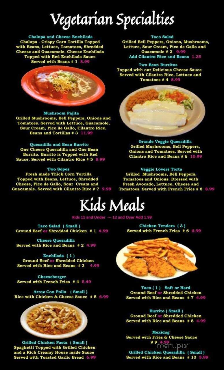 Diegos Mexican Grill - Madison, IN menu_pic