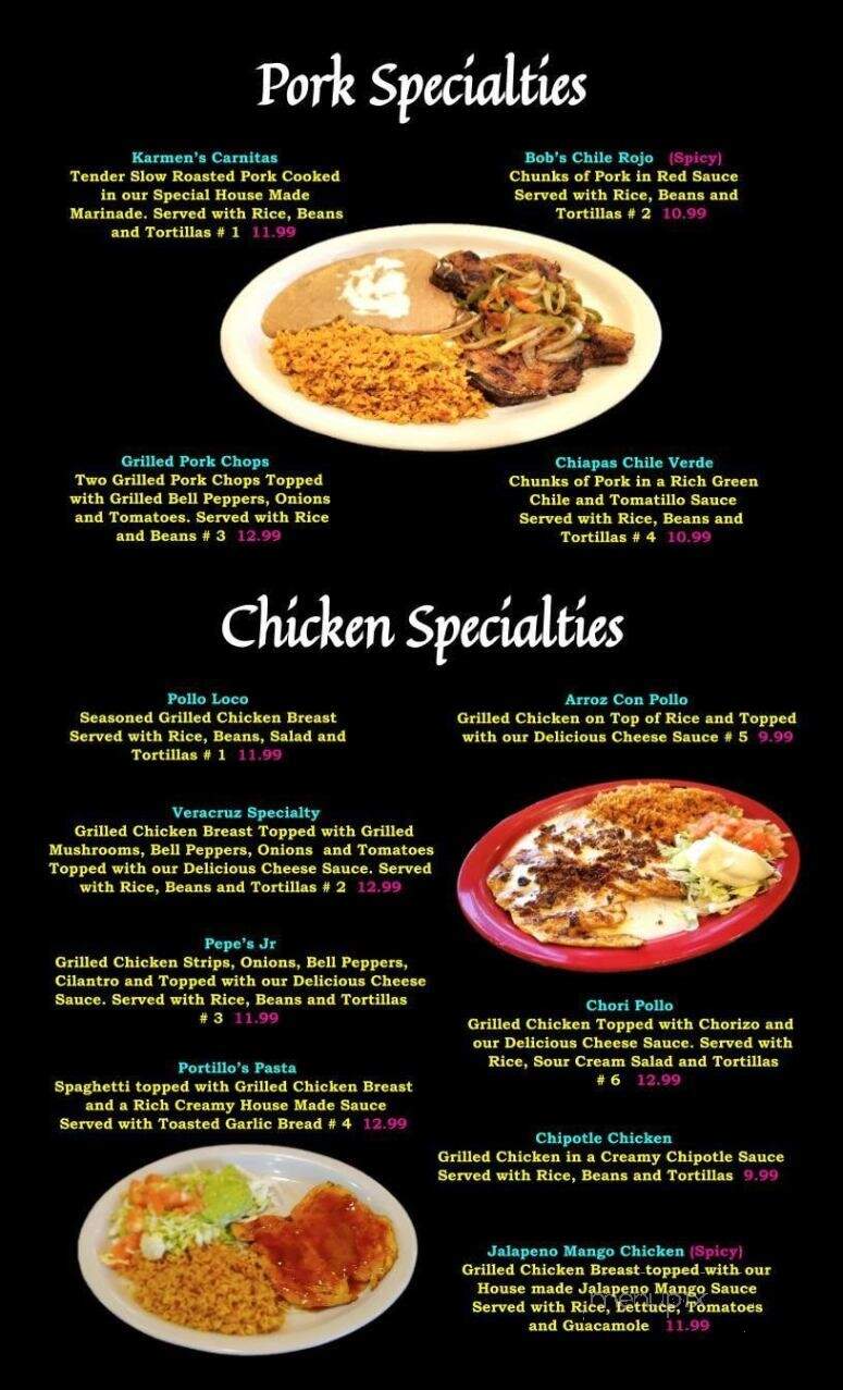 Diegos Mexican Grill - Madison, IN menu_pic