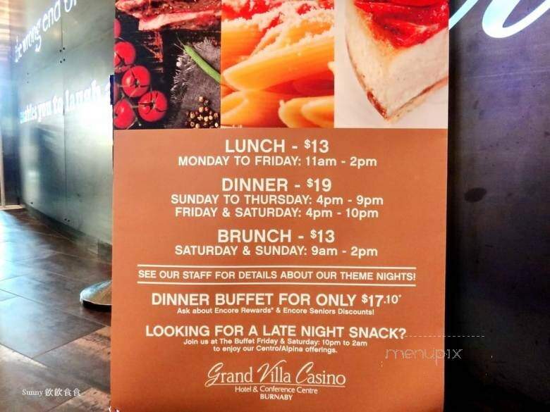 The Buffet at Grand Villa - Burnaby, BC menu_pic