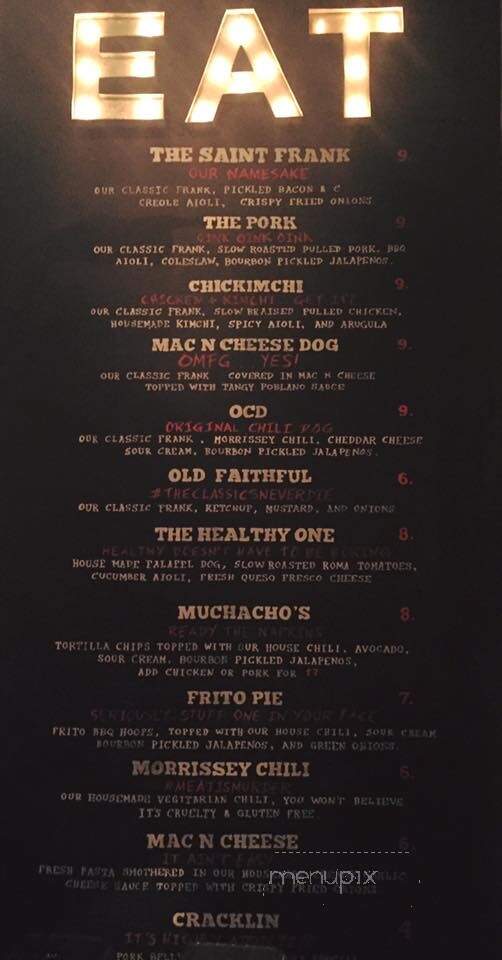 Saint Franks - Victoria, BC menu_pic