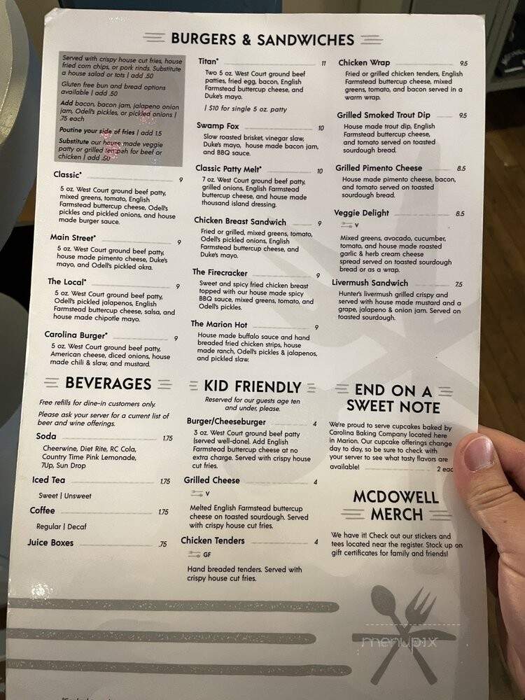Mcdowell Local Neighborhood Eatery - Marion, NC menu_pic