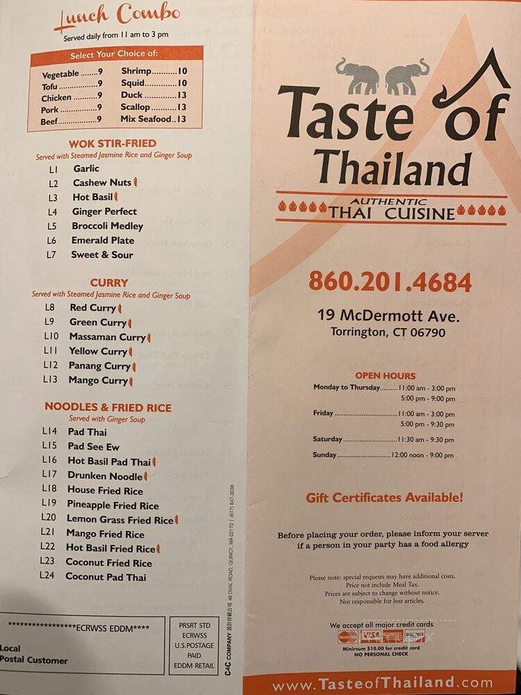 Taste of Thailand - Torrington, CT