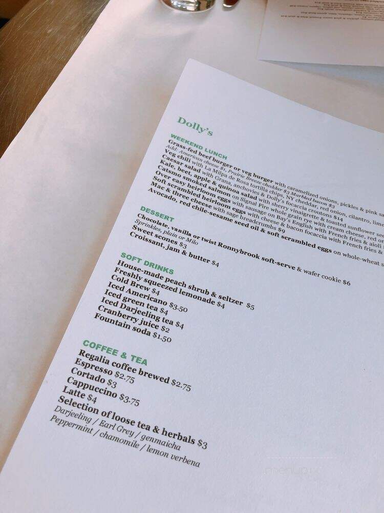 Dolly's - Philipstown, NY menu_pic