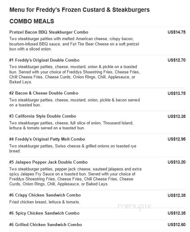 Freddy's Frozen Custard & Steakburgers - Exton, PA menu_pic