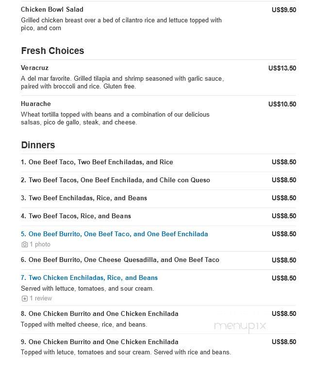 Rocas Mexican Grill - Charleston, WV menu_pic