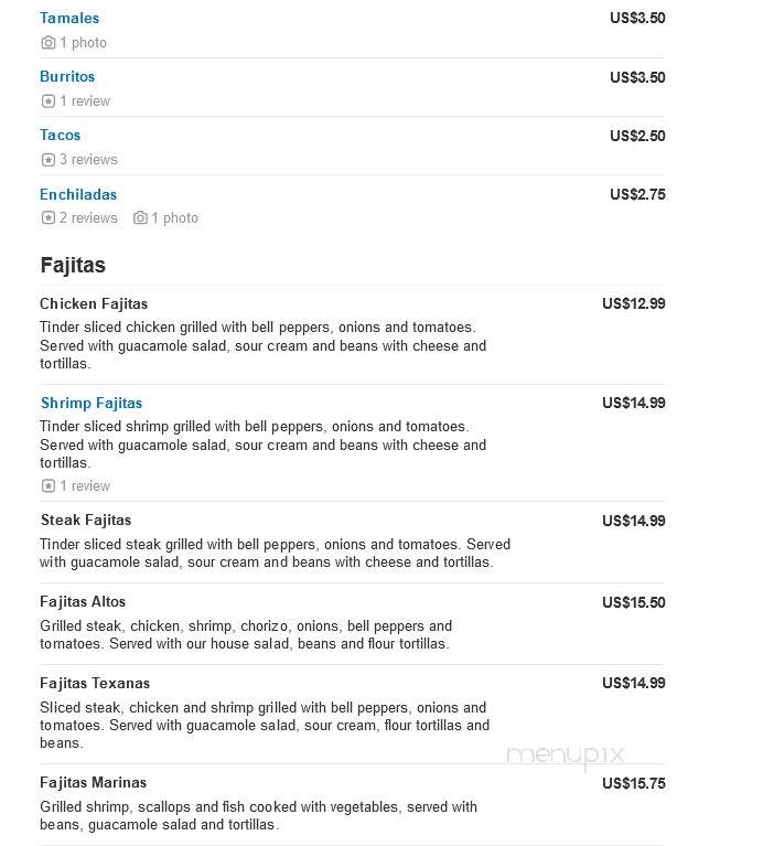 Rocas Mexican Grill - Charleston, WV menu_pic