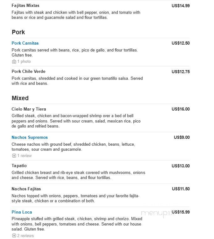 Rocas Mexican Grill - Charleston, WV menu_pic