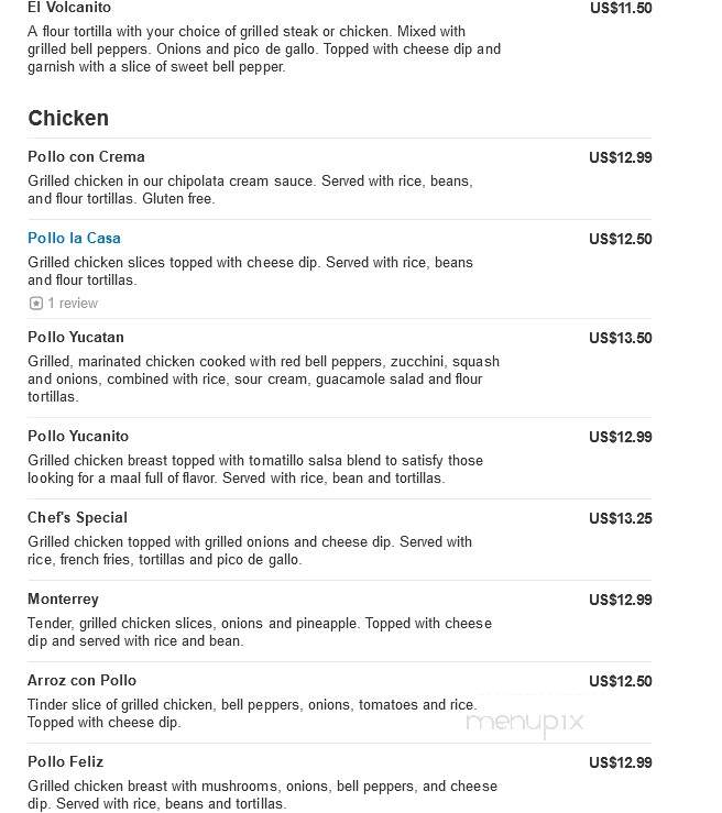 Rocas Mexican Grill - Charleston, WV menu_pic