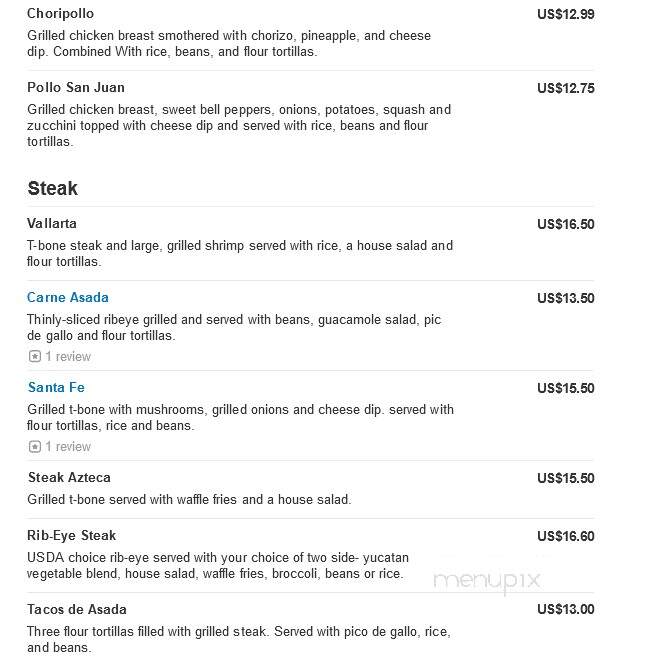 Rocas Mexican Grill - Charleston, WV menu_pic