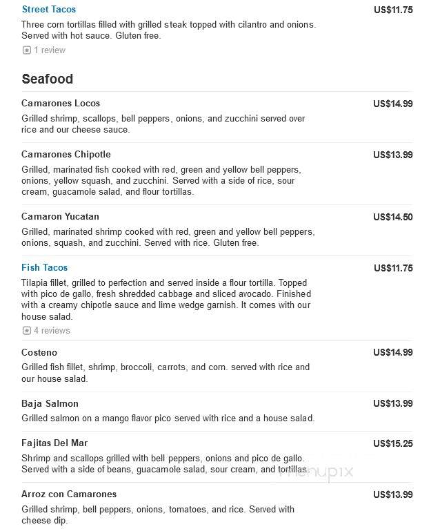 Rocas Mexican Grill - Charleston, WV menu_pic