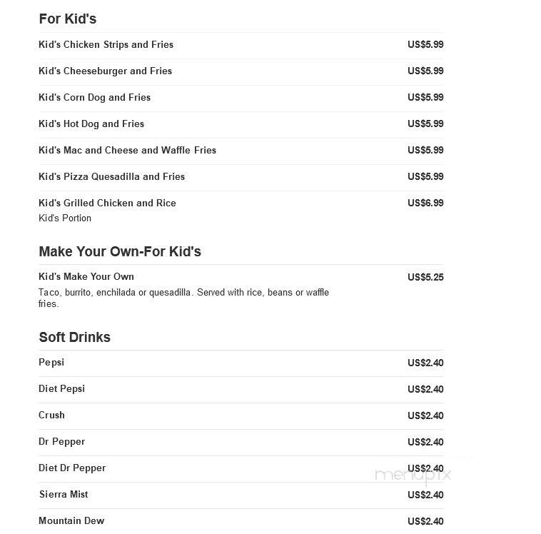 Rocas Mexican Grill - Charleston, WV menu_pic