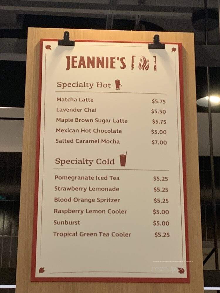 Jeannie's - New York, NY menu_pic