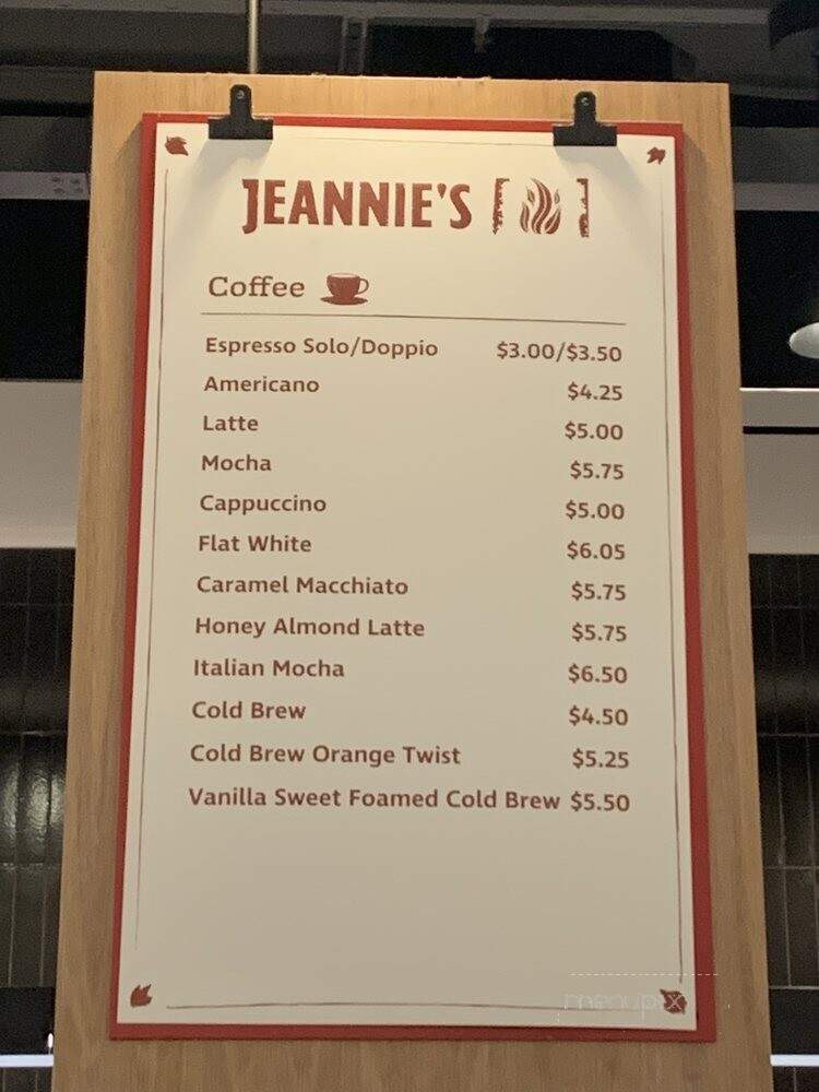 Jeannie's - New York, NY menu_pic