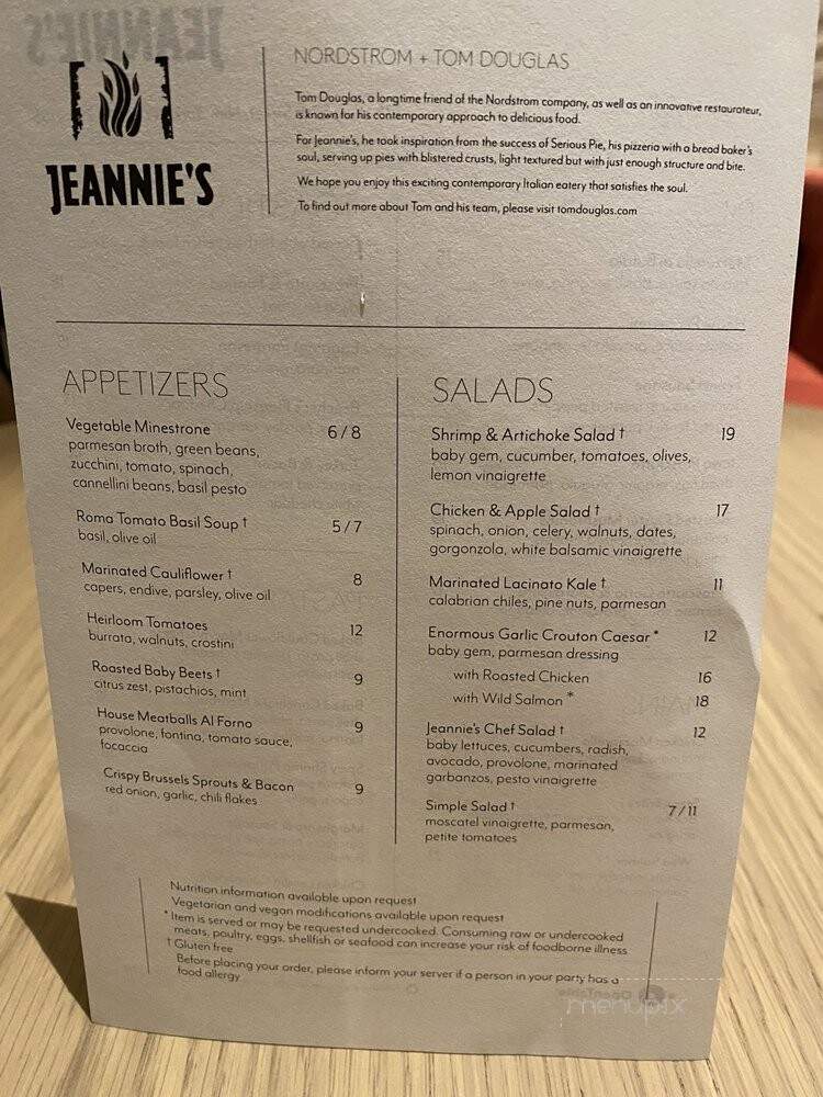 Jeannie's - New York, NY menu_pic