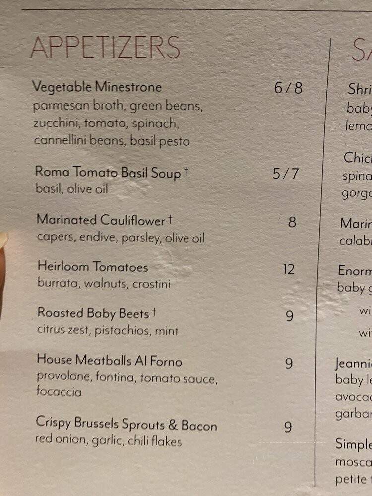 Jeannie's - New York, NY menu_pic
