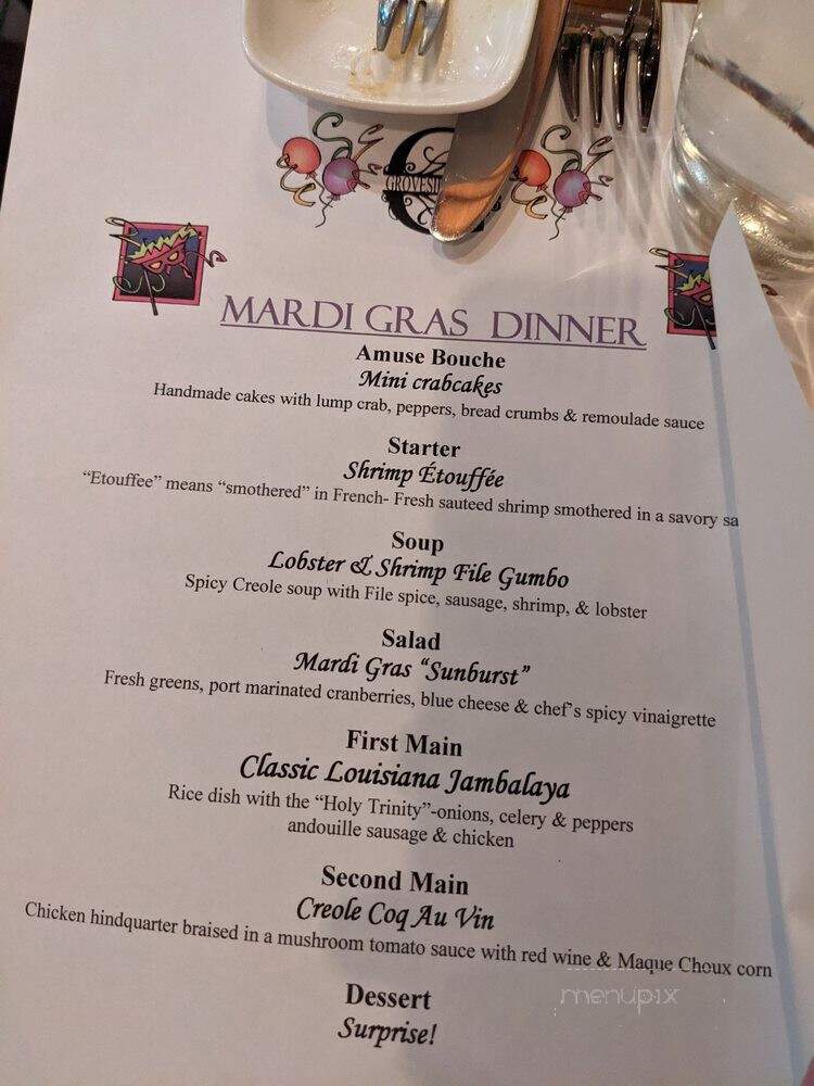 Groveside Bistro - Clayton, CA menu_pic