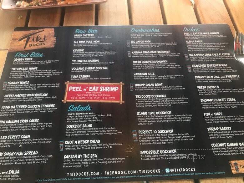 Tiki Docks Skyway Bar + Grill - St. Petersburg, FL menu_pic