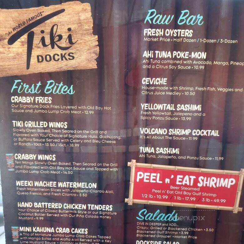 Tiki Docks Skyway Bar + Grill - St. Petersburg, FL menu_pic