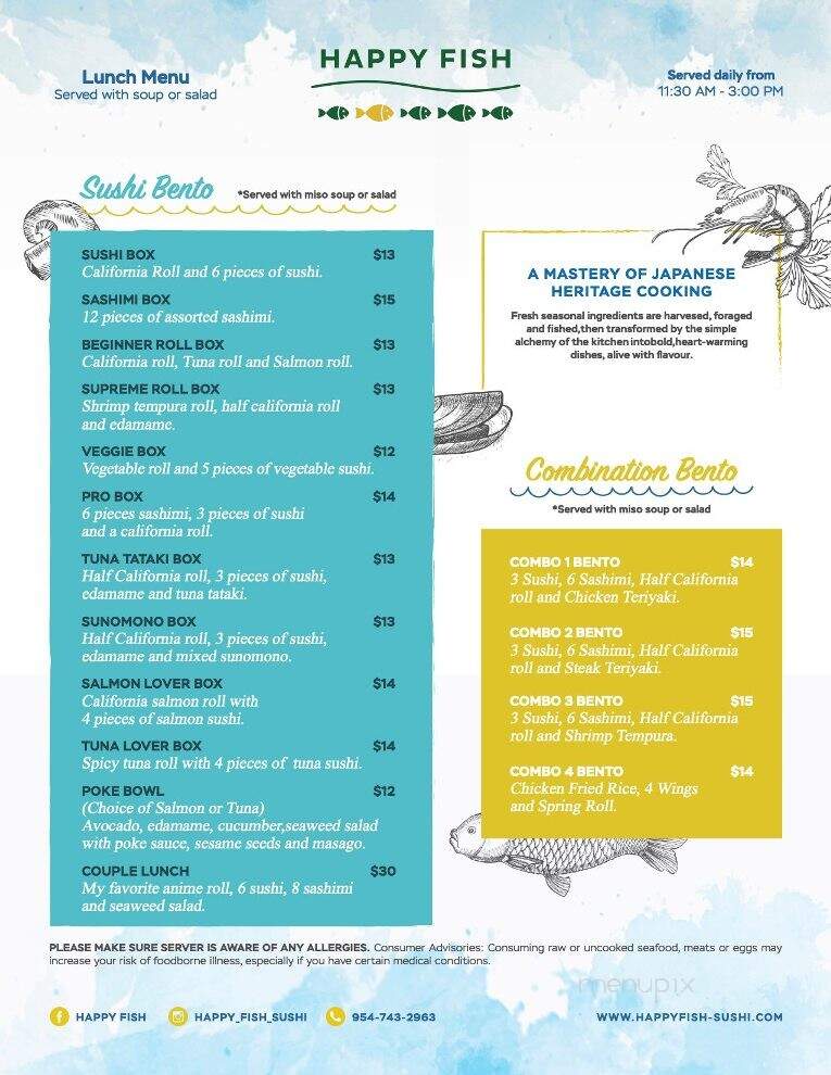 Happy Fish Sushi - Pembroke Pines, FL menu_pic