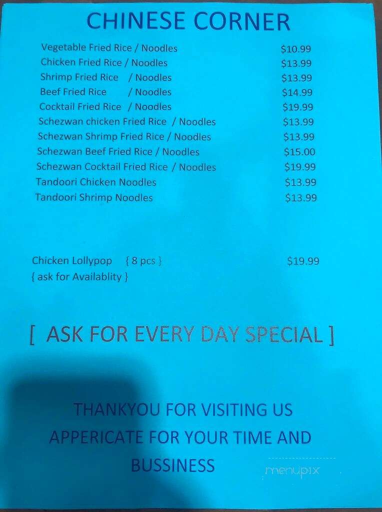 Chandni Chowk Grill - Euless, TX menu_pic