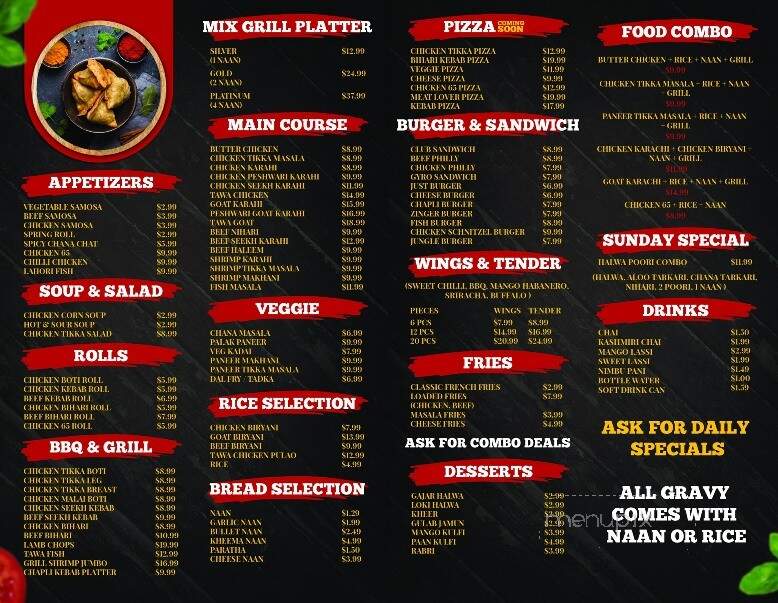 Chandni Chowk Grill - Euless, TX menu_pic