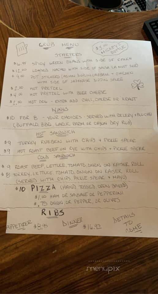Sean's Pub N Grub - Sayreville, NJ menu_pic