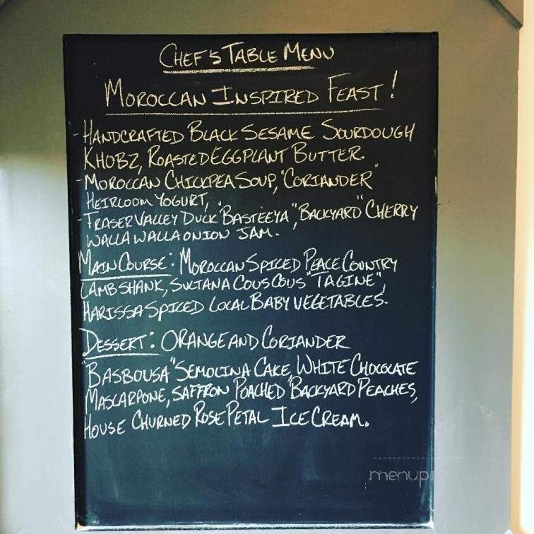 Backyard Farm Chef's Table - Oliver, BC menu_pic