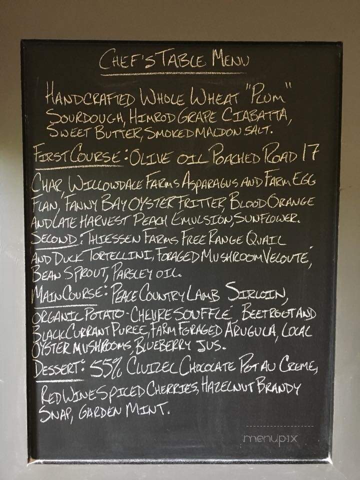 Backyard Farm Chef's Table - Oliver, BC menu_pic