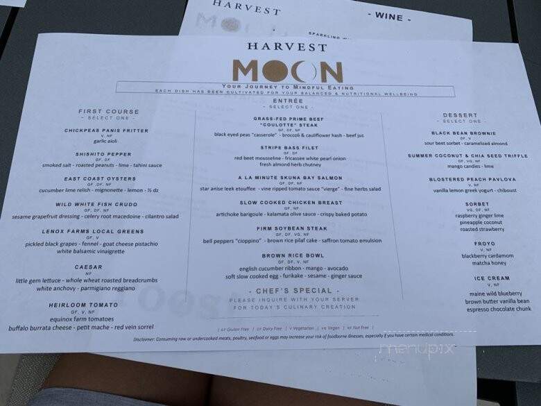 Harvest Moon Restaurant - Lenox, MA menu_pic