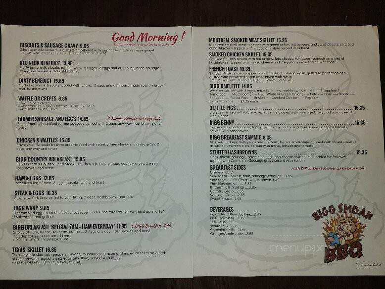 Bigg Smoak BBQ - Steinbach, MB menu_pic