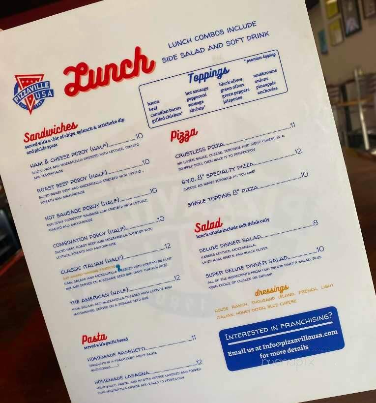 Pizzaville USA - Youngsville, LA menu_pic