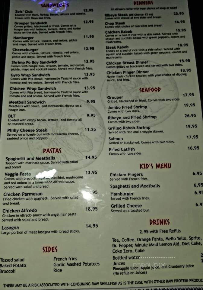 Zois Harbor Lights Restaurant - Soddy-Daisy, TN menu_pic