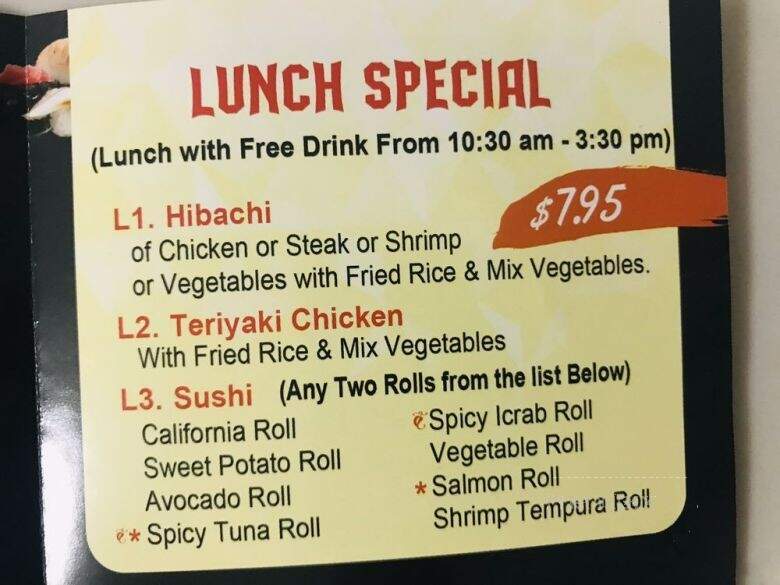 Hibachi Express - New Port Richey, FL menu_pic