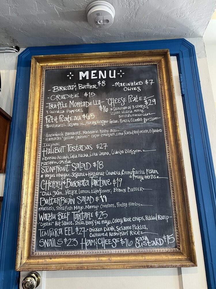 Snail Bar - Oakland, CA menu_pic