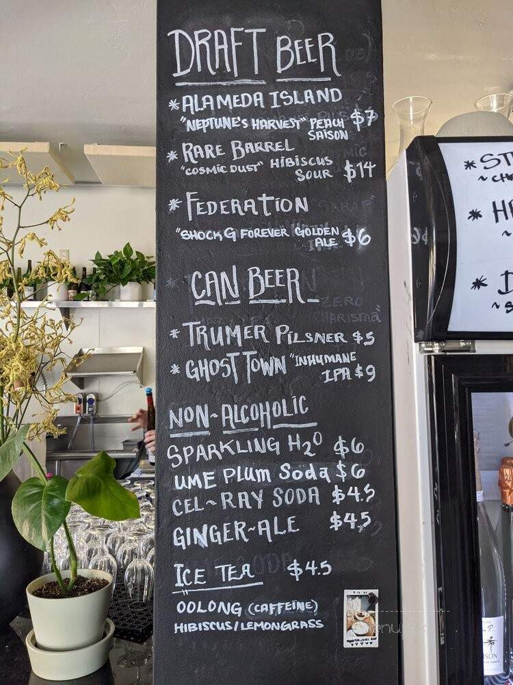 Snail Bar - Oakland, CA menu_pic