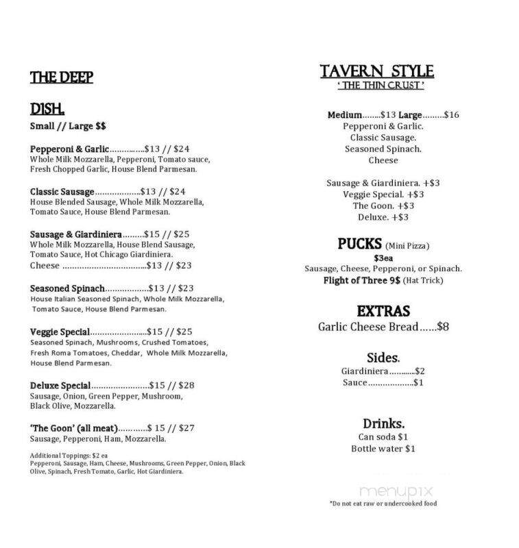 Pucks&Pizza - Dunedin, FL menu_pic