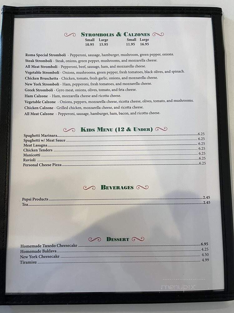 Roma Italian Restaurant - Jonesville, NC menu_pic