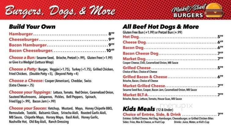 Market Street Burgers - Kingston, PA menu_pic