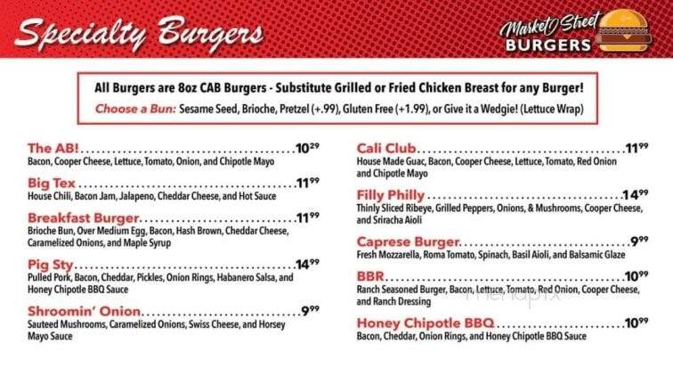 Market Street Burgers - Kingston, PA menu_pic
