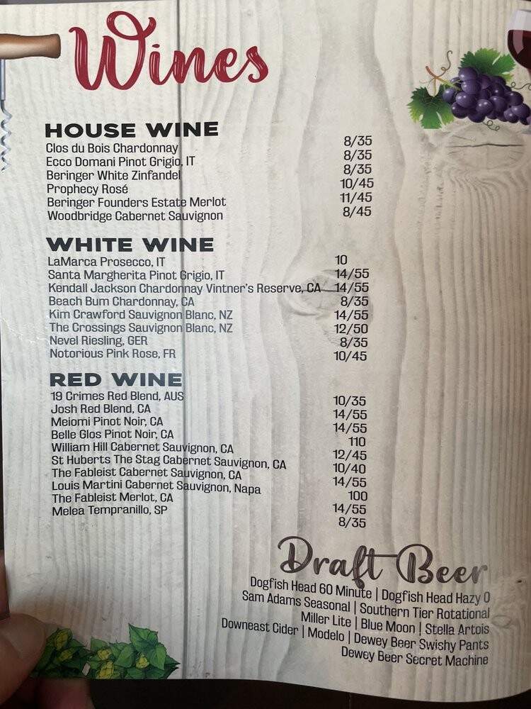 Above the Dunes - Rehoboth Beach, DE menu_pic