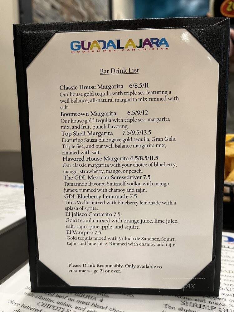 Guadalajara Modern Mexican - Nitro, WV menu_pic