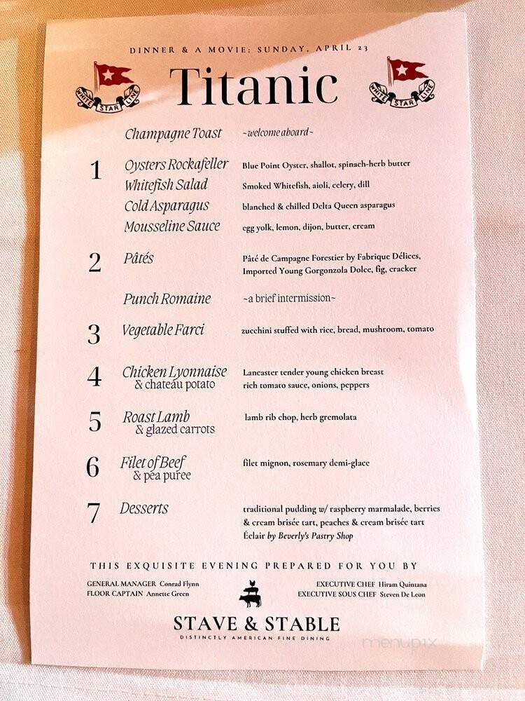 Stave and Stable - Pottstown, PA menu_pic