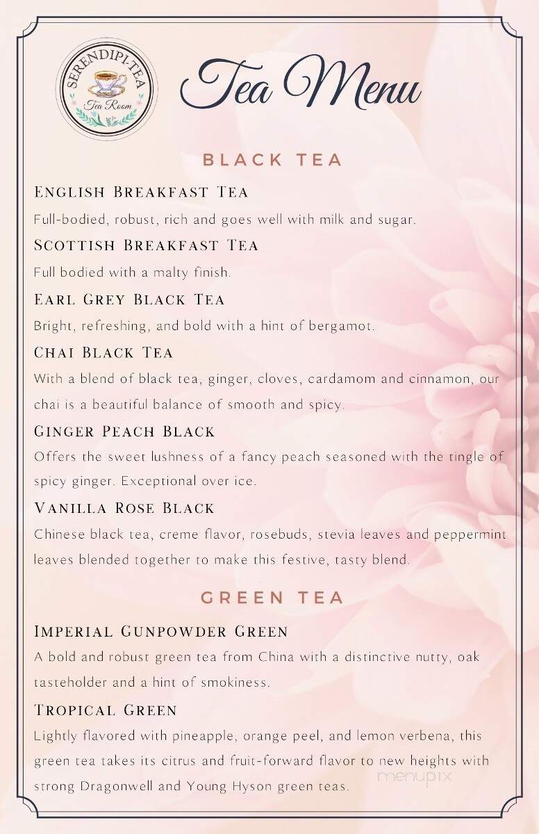 Serendipi-Tea - Saxonburg, PA menu_pic