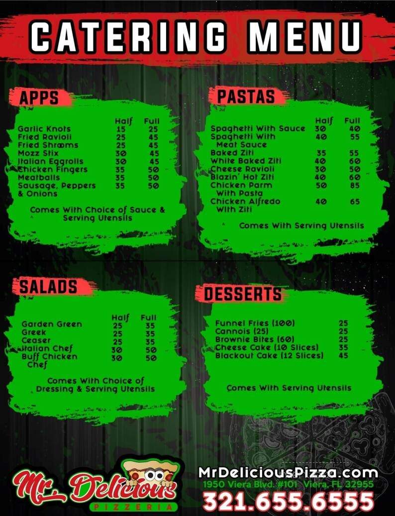 Mr. Delicious Pizza - Melbourne, FL menu_pic
