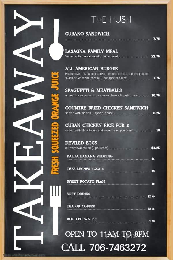 The Hush Cuban Kitchen & Bar - Clayton, GA menu_pic