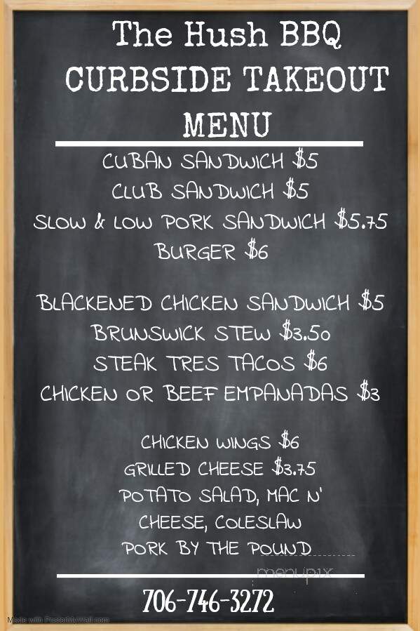 The Hush Cuban Kitchen & Bar - Clayton, GA menu_pic