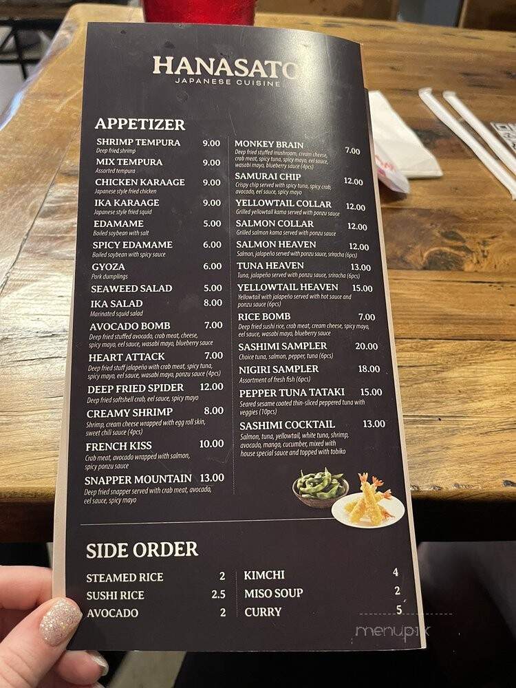 Hanasato Japanese Cuisine - Denton, TX menu_pic