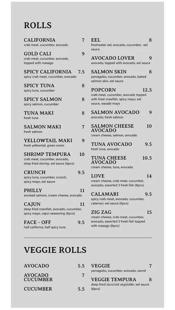 Hanasato Japanese Cuisine - Denton, TX menu_pic